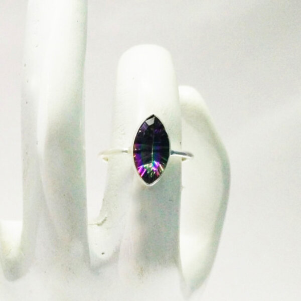 925 Sterling Silver Mystic Topaz Ring Handmade Jewelry Gemstone Birthstone Ring hand picture