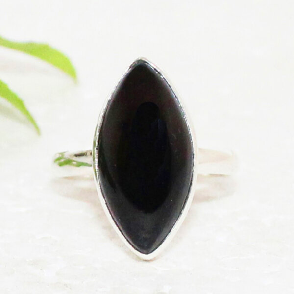 925 Sterling Silver Black Onyx Ring Handmade Jewelry Gemstone Birthstone Ring front picture