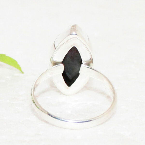 925 Sterling Silver Black Onyx Ring Handmade Jewelry Gemstone Birthstone Ring back picture