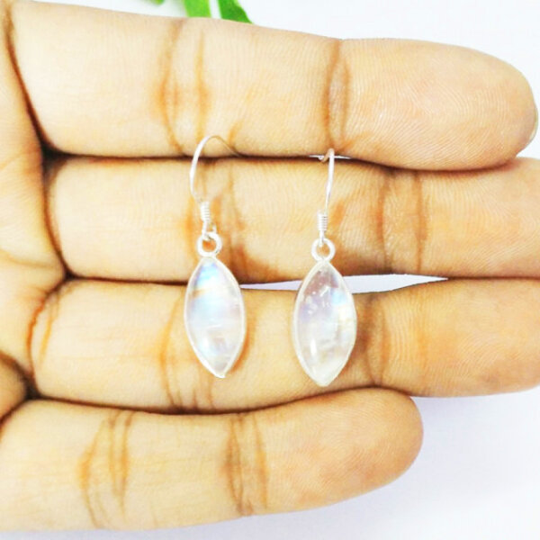 925 Sterling Silver Rainbow Moonstone Pendant Earrings Set earrings picture