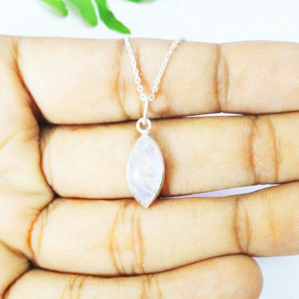 925 Sterling Silver Rainbow Moonstone Pendant Earrings Set pendant picture