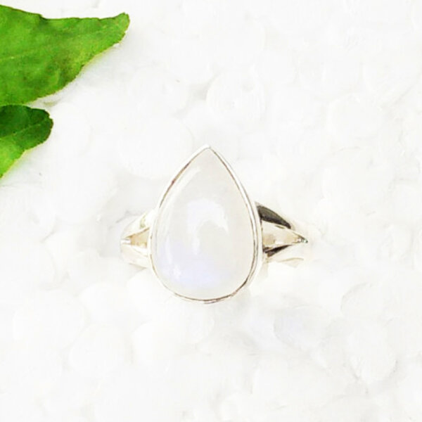 925 Sterling Silver Rainbow Moonstone Ring Handmade Jewelry Gemstone Birthstone Ring front picture