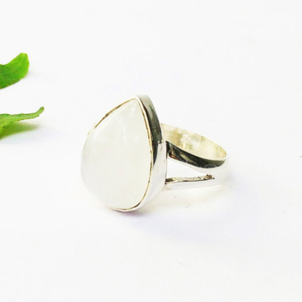 925 Sterling Silver Rainbow Moonstone Ring Handmade Jewelry Gemstone Birthstone Ring side picture