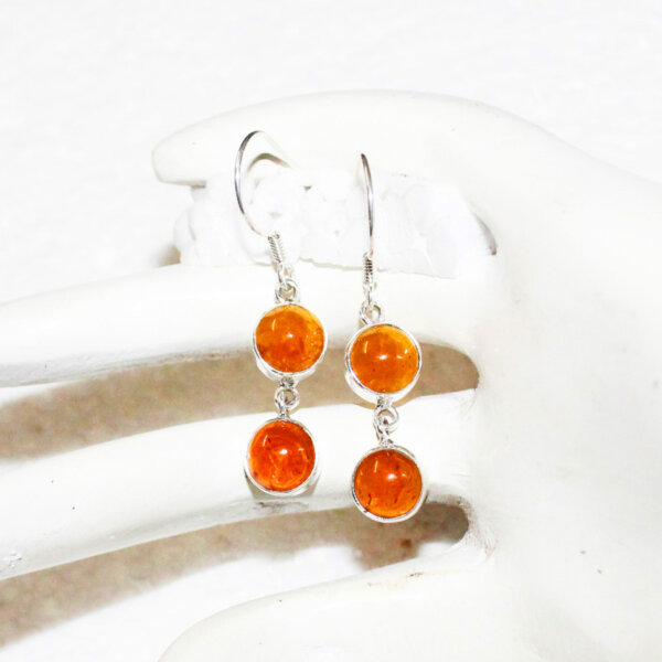 925 Sterling Silver Amber Earrings Handmade Jewelry Gemstone Birthstone Earrings