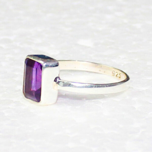 925 Sterling Silver Amethyst Ring Handmade Jewelry Gemstone Birthstone Ring side picture