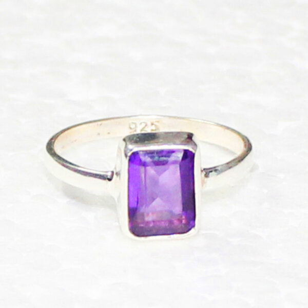 925 Sterling Silver Amethyst Ring Handmade Jewelry Gemstone Birthstone Ring front picture