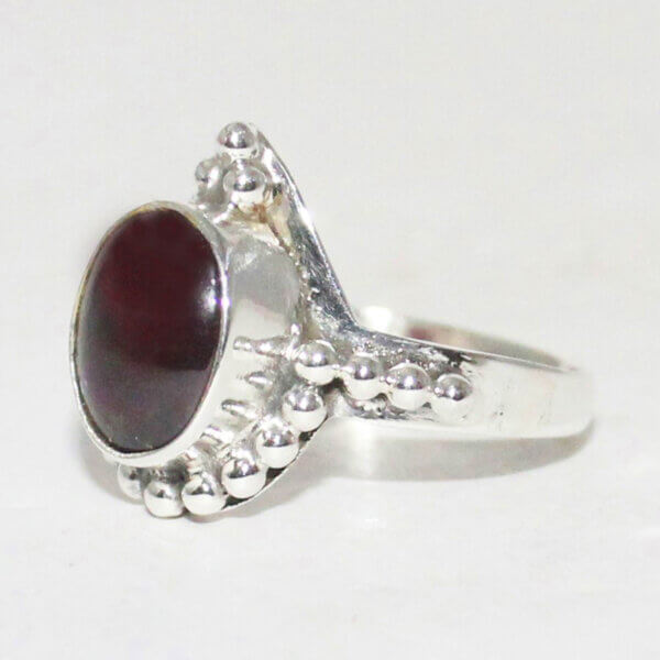 925 Sterling Silver Garnet Ring Handmade Jewelry Gemstone Birthstone Ring side picture