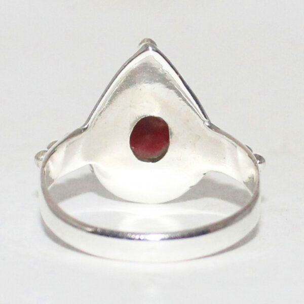 925 Sterling Silver Garnet Ring Handmade Jewelry Gemstone Birthstone Ring back picture