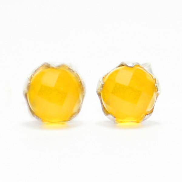 925 Sterling Silver Yellow Onyx Earrings Handmade Jewelry Gemstone Birthstone Earrings front picture