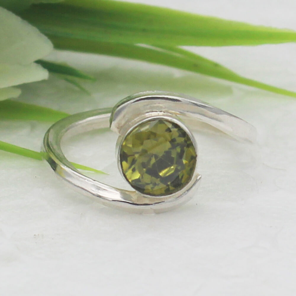 925 Sterling Silver Peridot Ring, Handmade Jewelry, Gemstone Birthstone Jewelry, Gift For Her