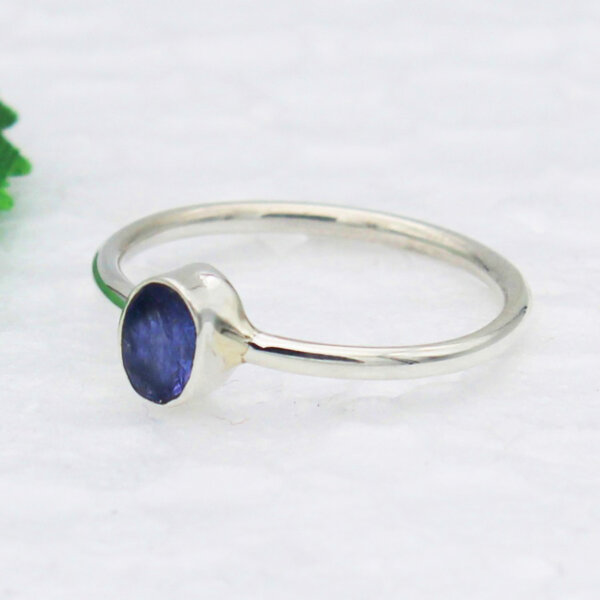 925 Sterling Silver Tanzanite Ring Handmade Jewelry Gemstone Birthstone Ring side picture