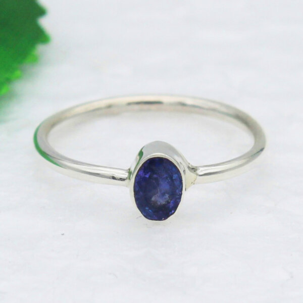 925 Sterling Silver Tanzanite Ring Handmade Jewelry Gemstone Birthstone Ring front picture