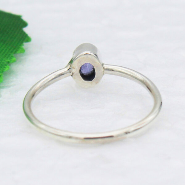 925 Sterling Silver Tanzanite Ring Handmade Jewelry Gemstone Birthstone Ring back picture