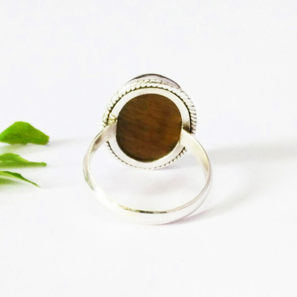 925 Sterling Silver Tiger Eye Ring Handmade Jewelry Gemstone Birthstone Ring back picture