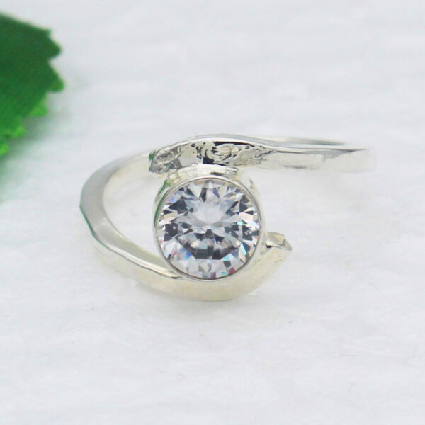 925 Sterling Silver White Topaz Ring Handmade Jewelry Gemstone Birthstone Ring front picture