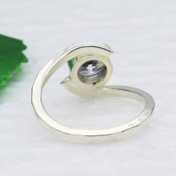 925 Sterling Silver White Topaz Ring Handmade Jewelry Gemstone Birthstone Ring back picture