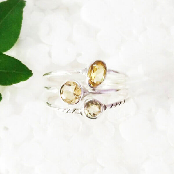 925 Sterling Silver Citrine Ring Handmade Jewelry Gemstone Birthstone Ring front picture