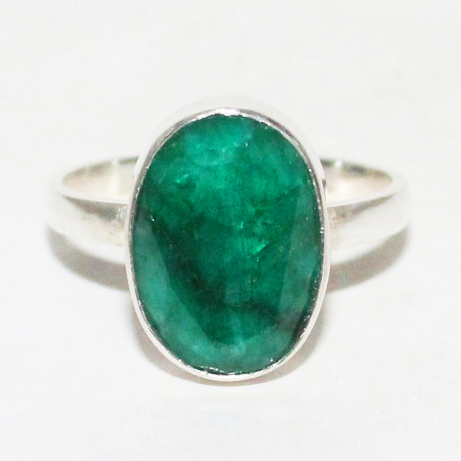 925 Sterling Silver Emerald Ring, Handmade Jewelry, Gemstone Birthstone Ring, Gift For Her