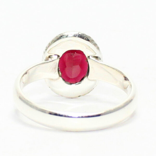 925 Sterling Silver Garnet Ring Handmade Jewelry Gemstone Birthstone Ring back picture