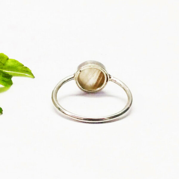 925 Sterling Silver Golden Rutilated Quartz Ring Handmade Jewelry Gemstone Birthstone Ring back picture