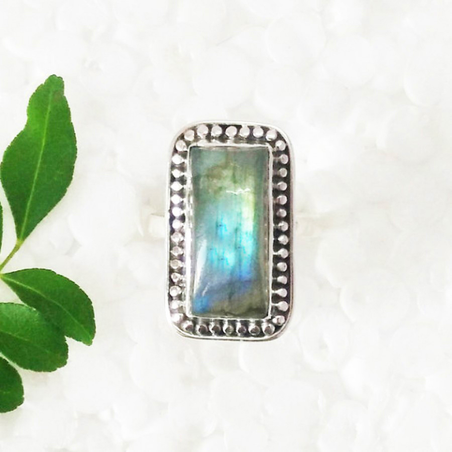 925 Sterling Silver Labradorite Ring, Handmade Jewelry, Gemstone Birthstone Ring, Gift For Her