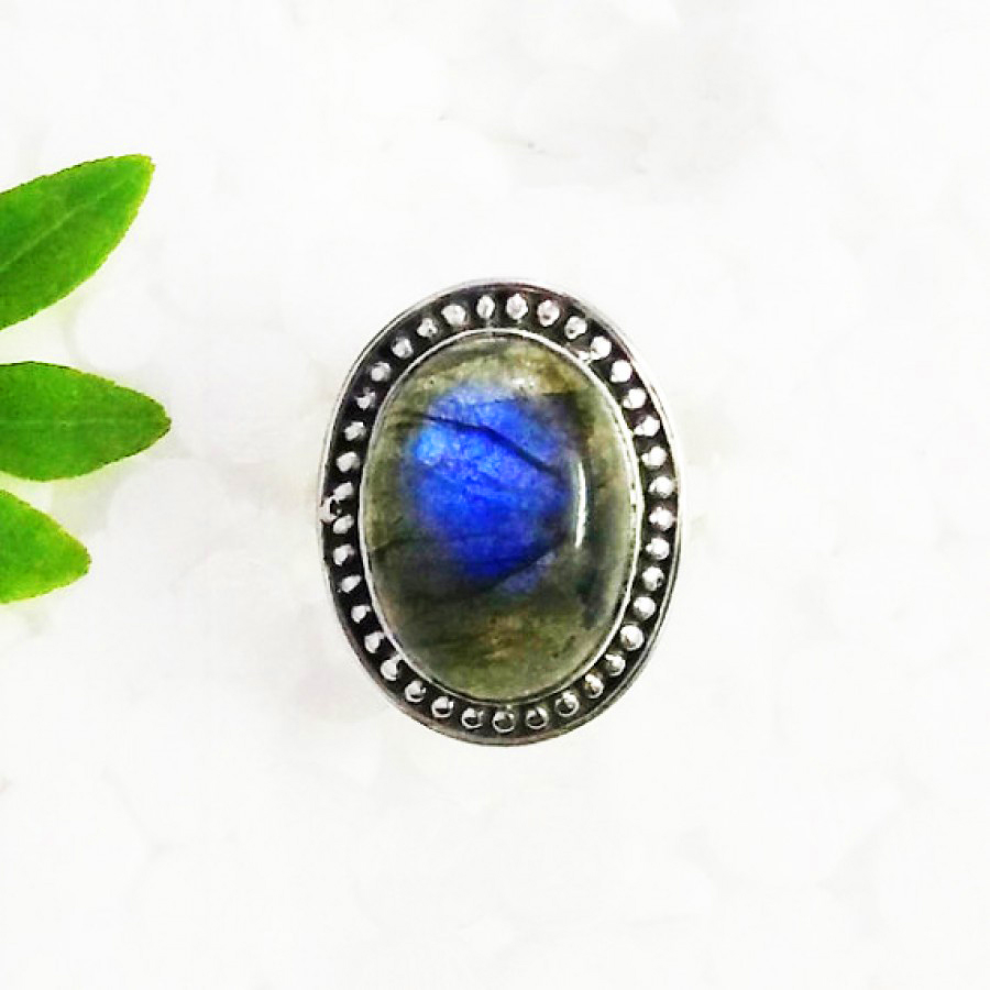 925 Sterling Silver Labradorite Ring, Handmade Jewelry, Gemstone Birthstone Ring, Gift For Her