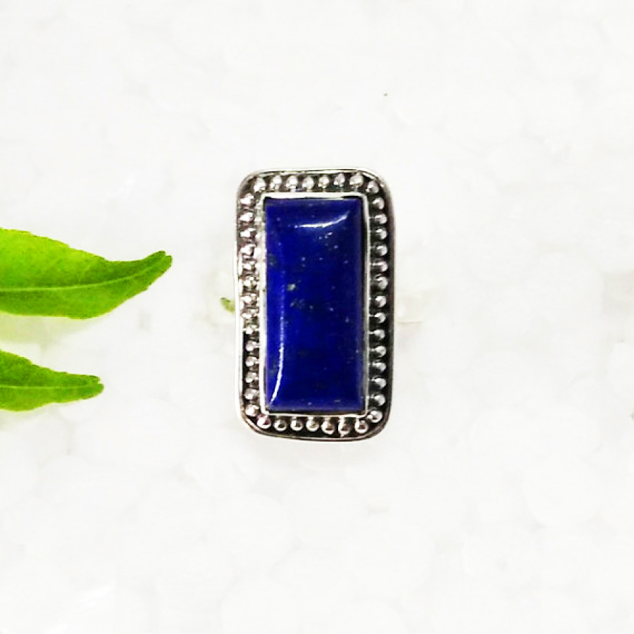 925 Sterling Silver Lapis Lazuli Ring, Handmade Jewelry, Gemstone Birthstone Ring, Gift For Women