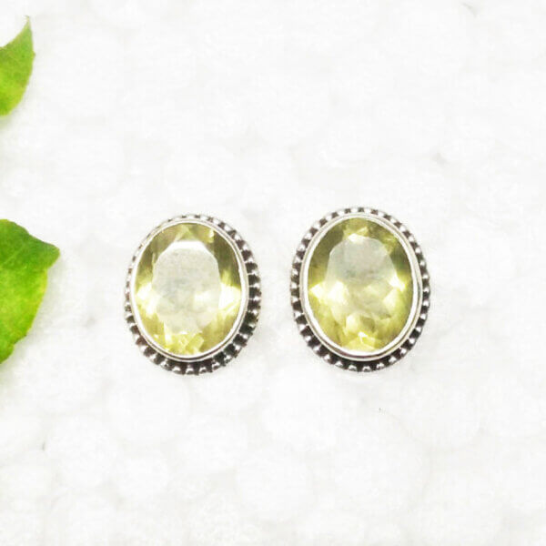 925 Sterling Silver Lemon Topaz Earrings Handmade Jewelry Gemstone Birthstone Earrings