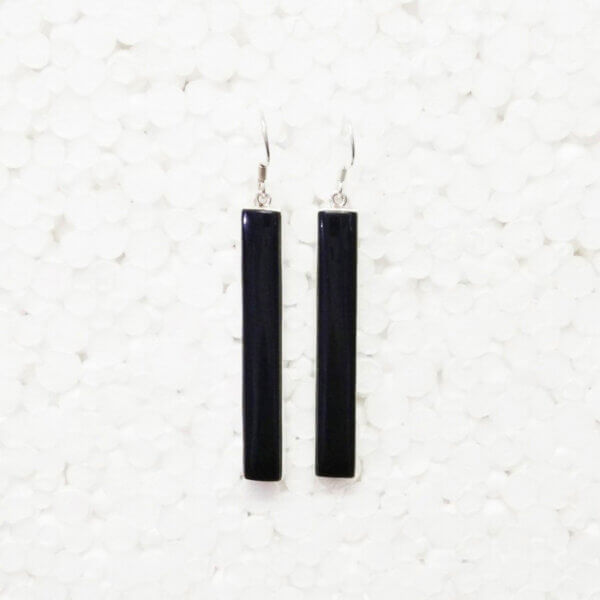 925 Sterling Silver Onyx Earrings Handmade Jewelry Gemstone Birthstone Earrings front picture