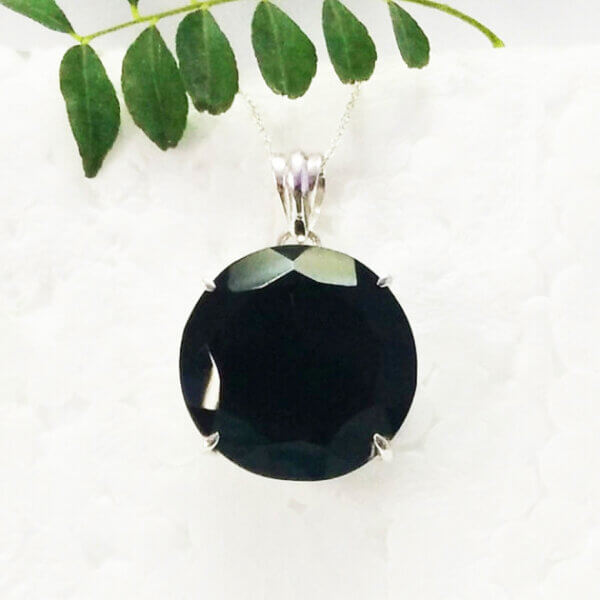 925 Sterling Silver Black Onyx Necklace Handmade Jewelry Gemstone Birthstone Pendant front picture