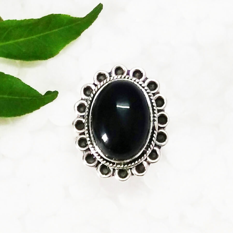 925 Sterling Silver Black Onyx Ring, Handmade Jewelry, Gemstone Birthstone Jewelry, Gift For Women