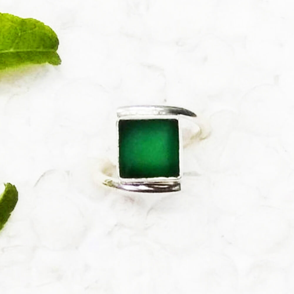 925 Sterling Silver Green Onyx Ring, Handmade Jewelry, Gemstone Birthstone Jewelry, Gift For Her