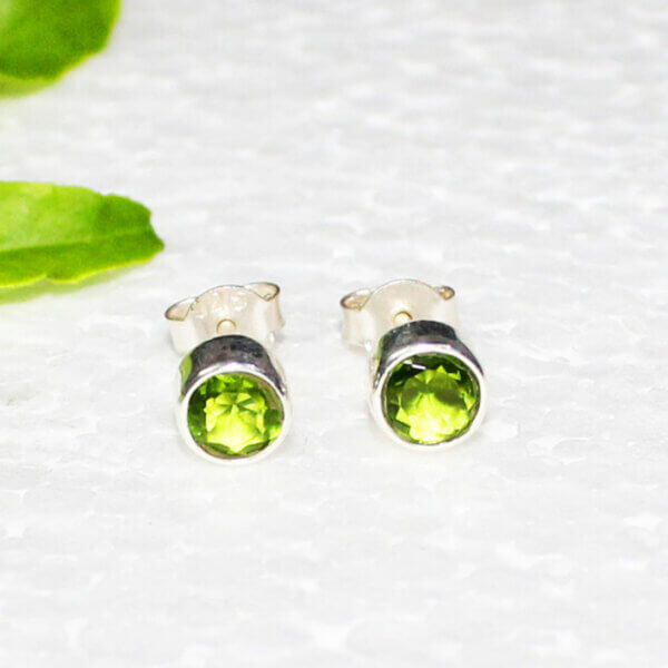 925 Sterling Silver Peridot Earrings Handmade Jewelry Gemstone Birthstone Earrings