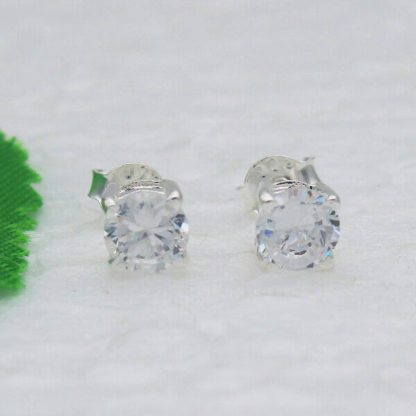 925 Sterling Silver Crystal Earrings Handmade Jewelry Gemstone Birthstone Earrings front picture