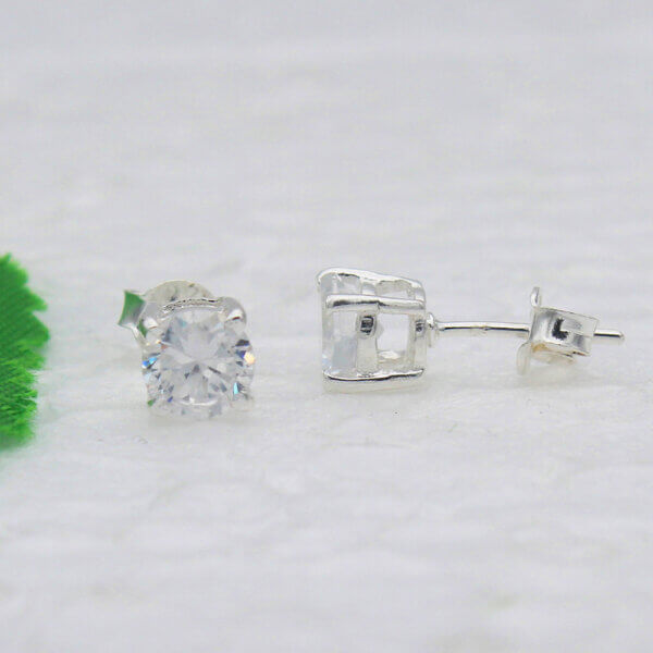 925 Sterling Silver Crystal Earrings Handmade Jewelry Gemstone Birthstone Earrings side picture