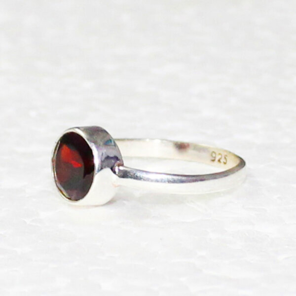 925 Sterling Silver Garnet Ring Handmade Jewelry Gemstone Birthstone Ring side picture