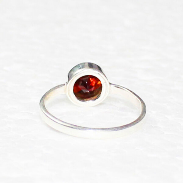 925 Sterling Silver Garnet Ring Handmade Jewelry Gemstone Birthstone Ring back picture