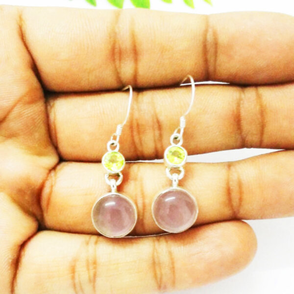 925 Sterling Silver Multi Stone Earrings Handmade Jewelry Gemstone Birthstone Earrings hand picture