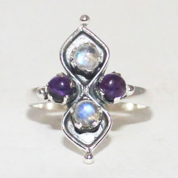 925 Sterling Silver Multi Stone Ring Handmade Jewelry Gemstone Birthstone Ring front picture