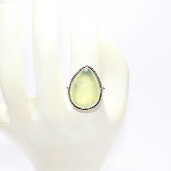 925 Sterling Silver Prehnite Ring Handmade Jewelry Gemstone Birthstone Ring hand picture