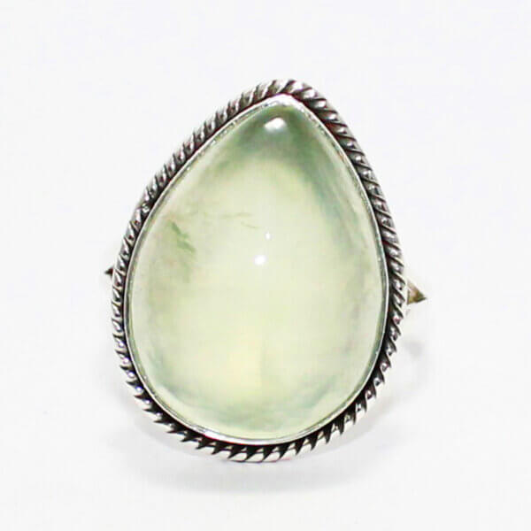 925 Sterling Silver Prehnite Ring Handmade Jewelry Gemstone Birthstone Ring front picture