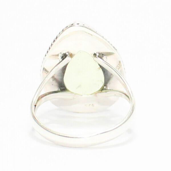 925 Sterling Silver Prehnite Ring Handmade Jewelry Gemstone Birthstone Ring front picture