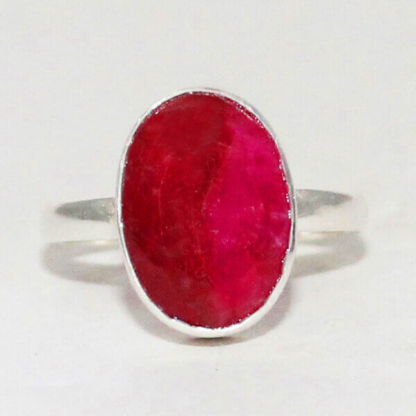 925 Sterling Silver Ruby Ring Handmade Jewelry Gemstone Birthstone Ring front picture