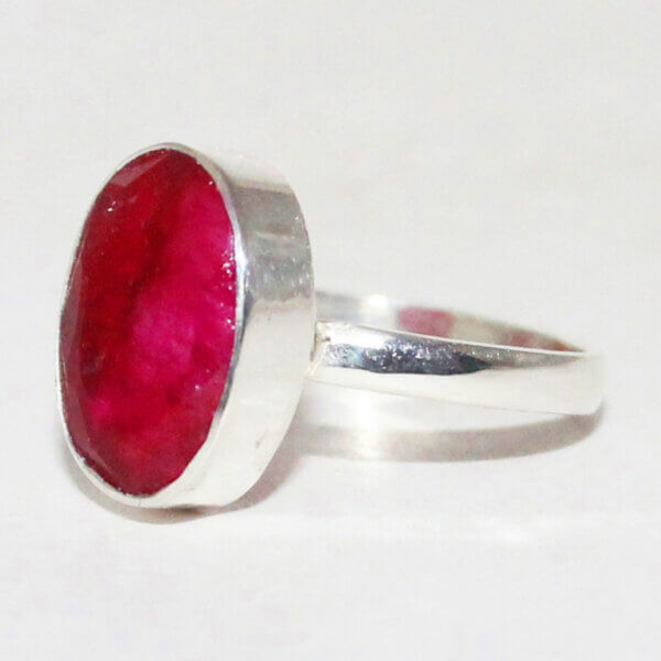 925 Sterling Silver Ruby Ring Handmade Jewelry Gemstone Birthstone Ring side picture