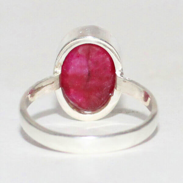 925 Sterling Silver Ruby Ring Handmade Jewelry Gemstone Birthstone Ring back picture