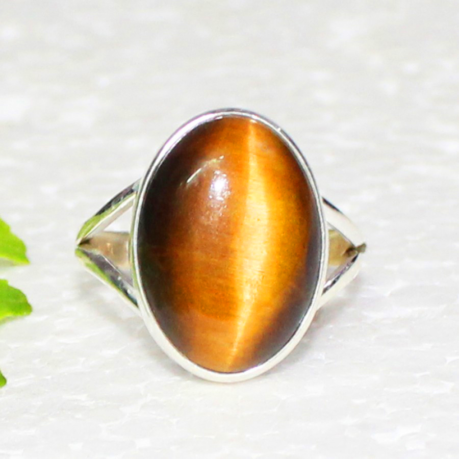 925 Sterling Silver Tiger Eye Ring, Handmade Jewelry, Gemstone Birthstone Ring, Gift For Her