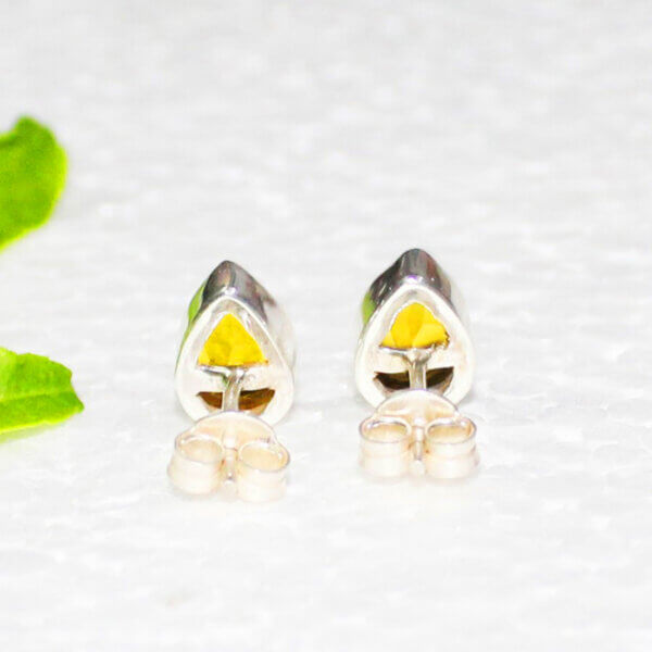 925 Sterling Silver Citrine Earrings Handmade Jewelry Gemstone Birthstone Earrings backpicture