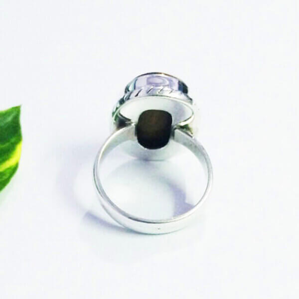 925 Sterling Silver Tiger Eye Ring Handmade Jewelry Gemstone Birthstone Ring back picture